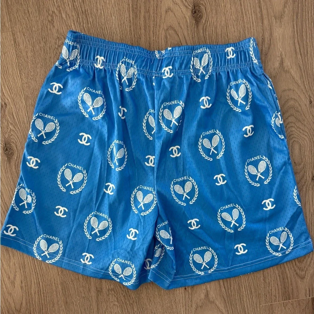 Bravest Studios x Chanel Tennis Logo Shorts in Ocean - Picture 3 of 4